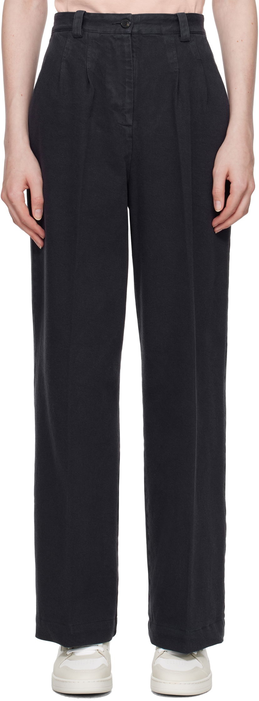 Byxor A.P.C. A.P.C. Tressie Wide-Leg Trousers Svart | COGZV-F08398