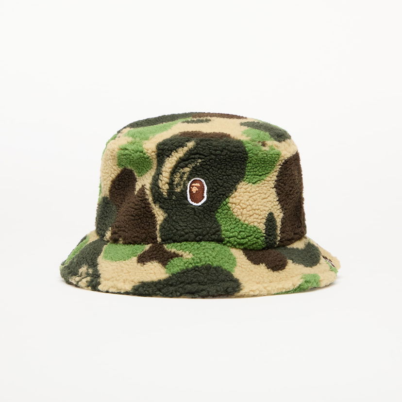 Hatt BAPE A BATHING APE Abc Camo Boa Fleece Bucket Hat Grön | 001HTK801006M GRN