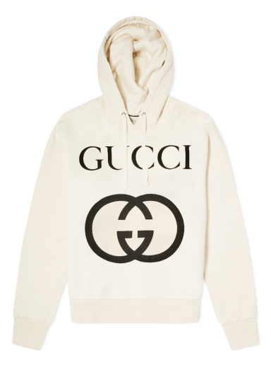 Sweatshirt Gucci Interlock GG Popover Hoody Beige | 475374-X3Q25-9524