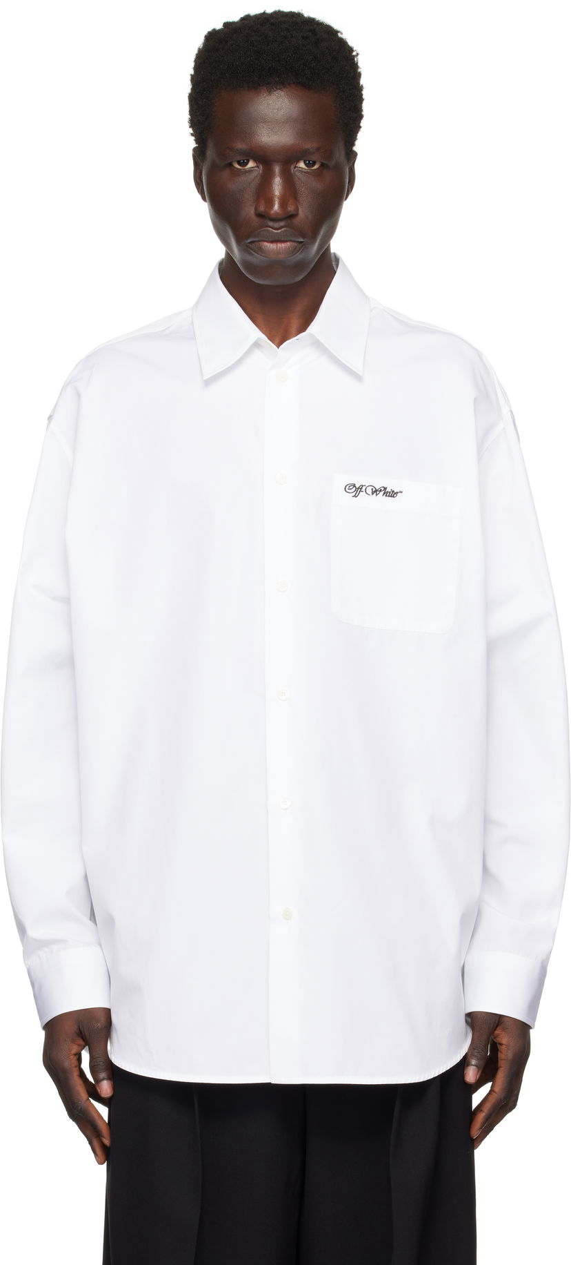 Skjorta Off-White Oversized Popeline Shirt Vit | OMGE004F24FAB0010110