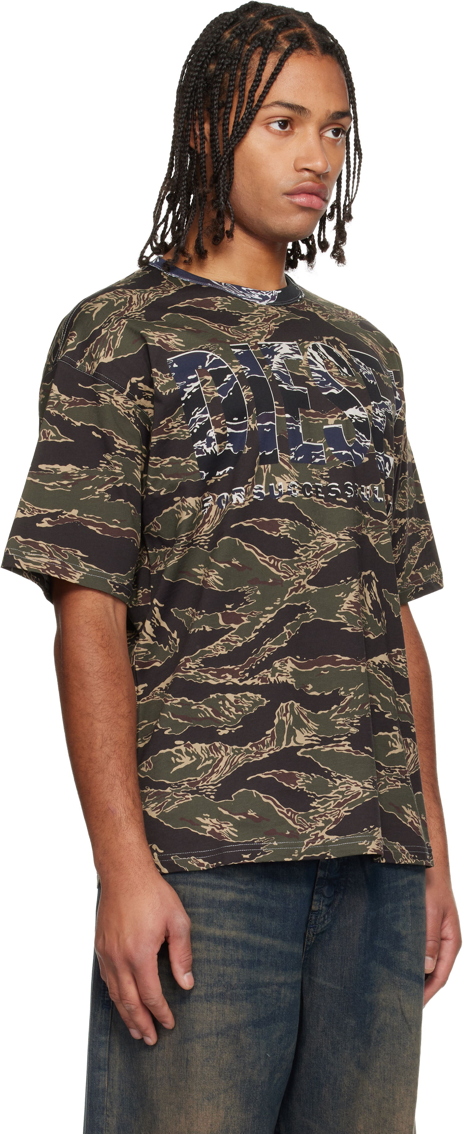 T-shirt Diesel Tiger Stripe Camouflage Graphic T-Shirt Flerfärgad | A19343-0AJFJ-51FA, 1