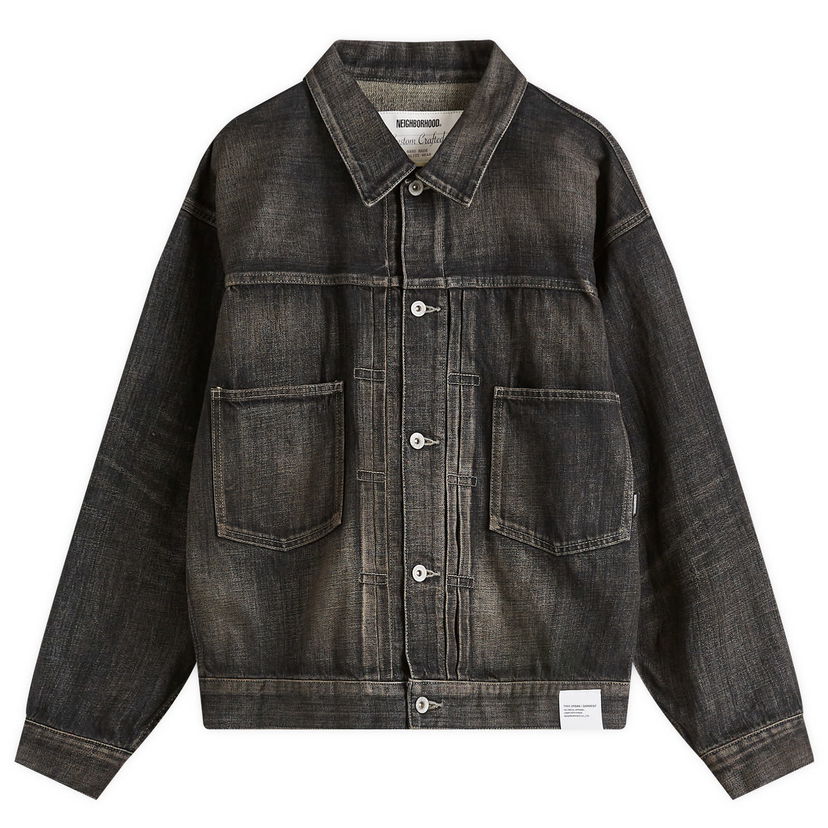 Jacka Neighborhood Neighborhood Washed Denim Type-2 Jacket, Size Large Svart | 251XBNH-JKM02-BLK