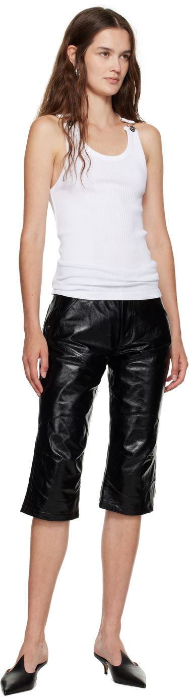 Linne Jean Paul Gaultier Jean Paul Gaultier Overall Buckles Ribbed Tank Top Vit | 25/03-U-TO380-J014-01, 3