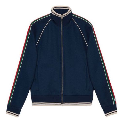 Sweatshirt Gucci Zipper Long Sleeve Jacket Blå | 645243-XJC58-4215