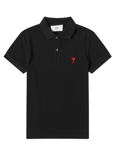 Polotröja AMI Small A Heart Polo Tee Svart | BFUPL001-760-001