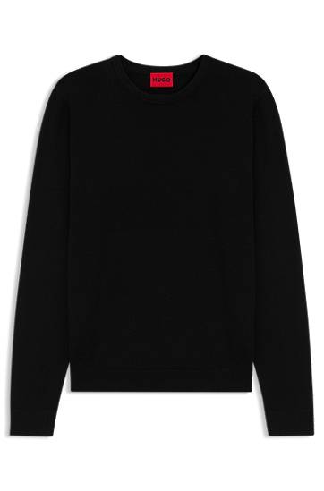Sweater BOSS Crew Neck Soft Yarn Sweater Svart | 50532074