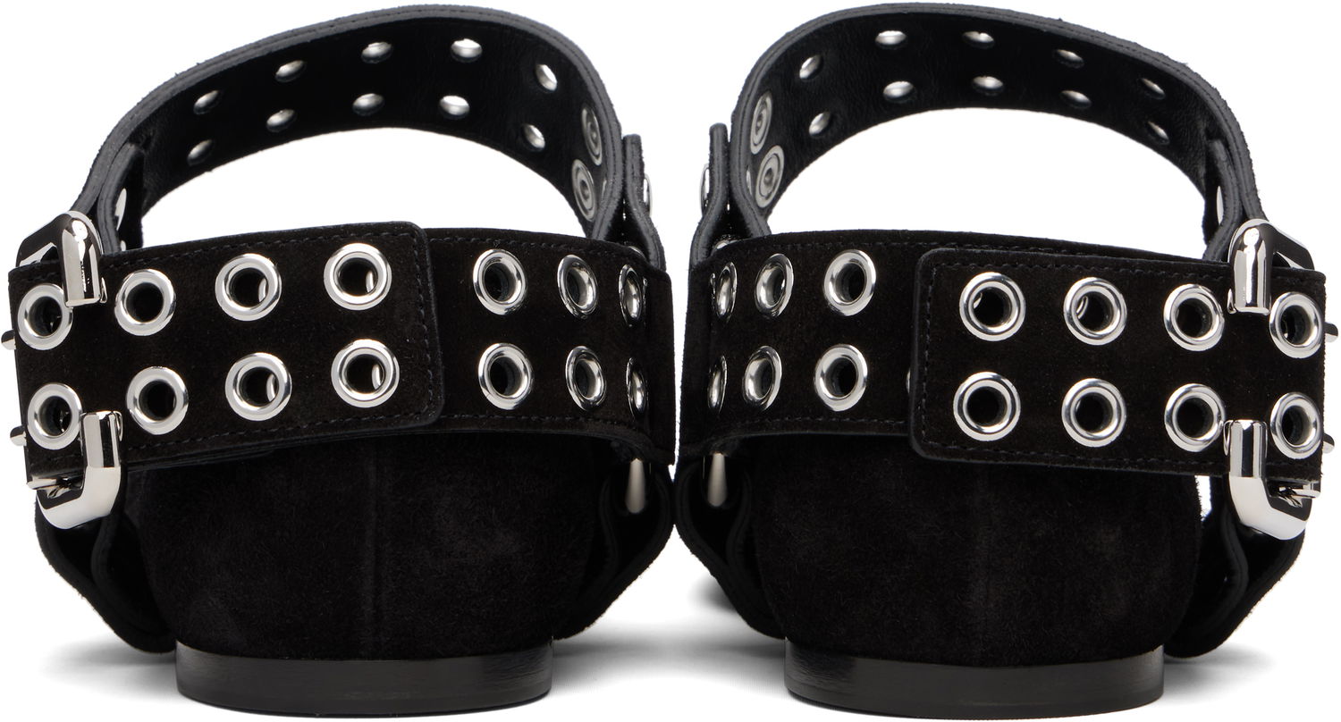 Skovård Alaïa ALAÏA Biker Suede Ballerina Flats Svart | AA3A041CK177, 1