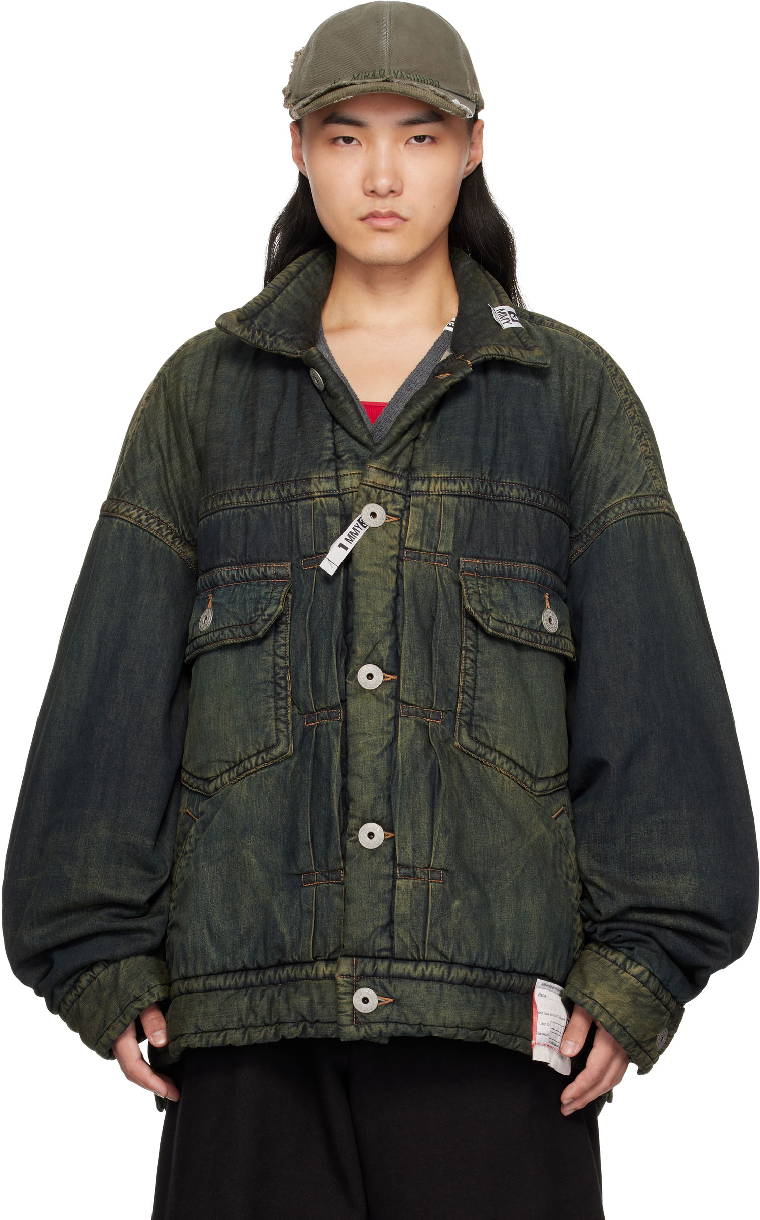 Pufferjacka Maison MIHARA YASUHIRO Maison MIHARA YASUHIRO Huge Puffer Denim Jacket Grön | A13BL023, 0