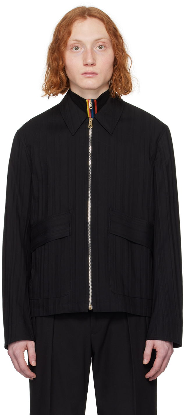 Jacka Paul Smith Paul Smith Embossed Zip-Up Jacket Svart | M1R-705Y-M02221-79