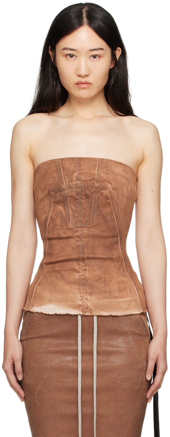 Kropp Rick Owens Bustier Denim Top Brun | DS02D2127 HSCF