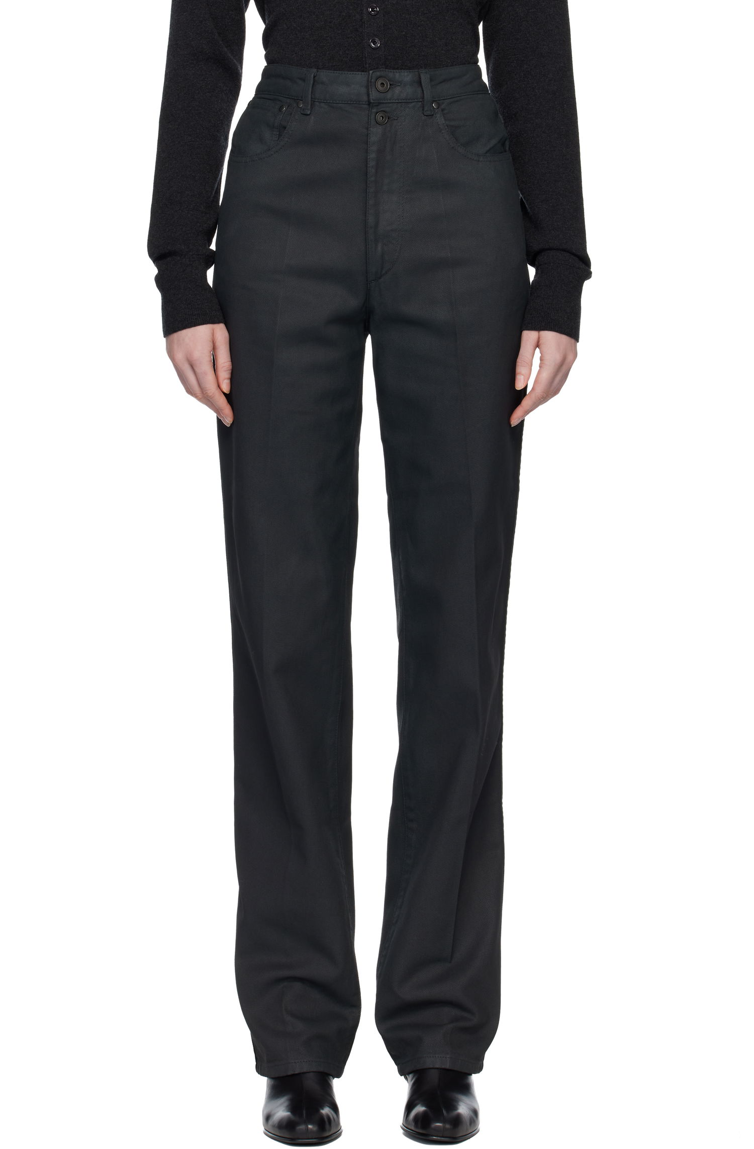 Jeans LEMAIRE High Waisted Straight Jeans Svart | PA1229 LD1059, 0