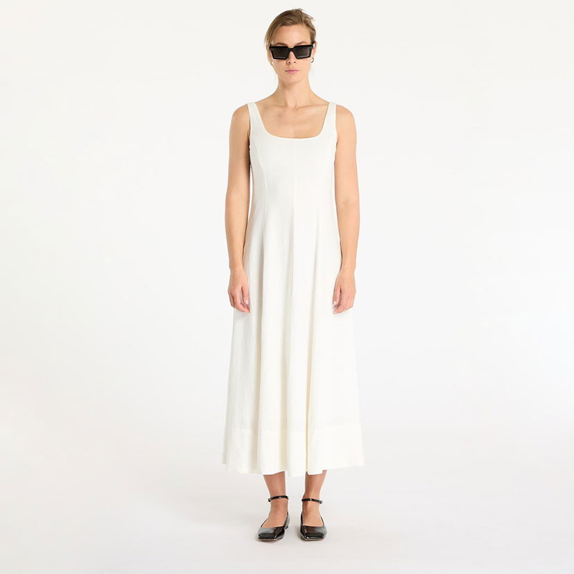 Klä GAP GAP Square Neck Maxi Dress Vit | 770475-00