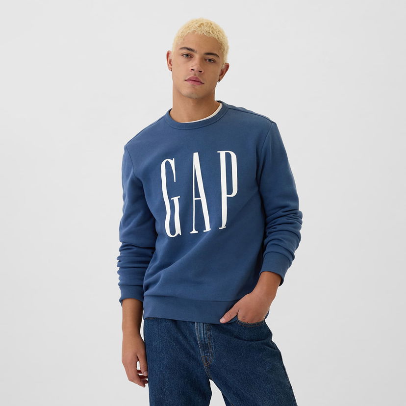 Sweatshirt GAP Sweatshirt Fleece Sweatshirt Blue Shade XS Mörkblå | 542214-03