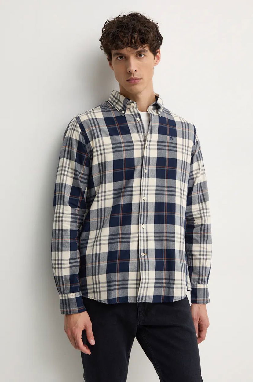Skjorta Barbour Edgar Slim Fit Button-Down Shirt Blå | MSH5355