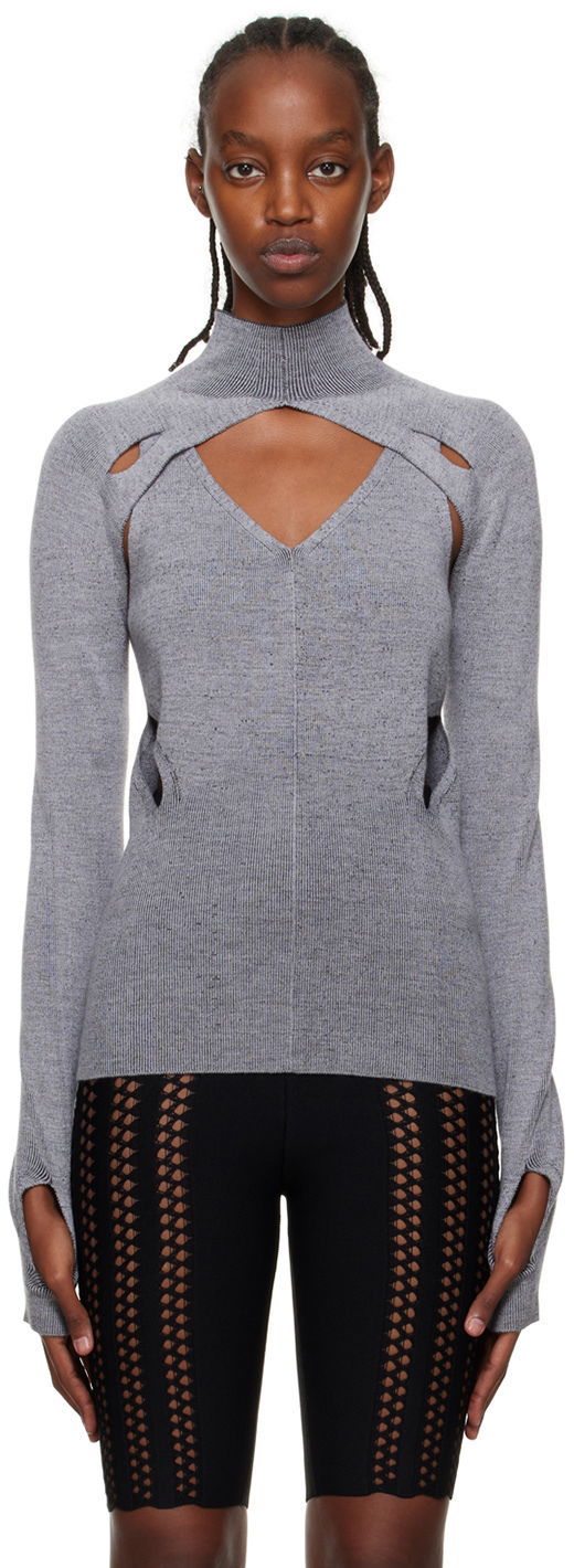 Sweater Dion Lee Cutout Turtleneck Top Grå | C7078P22, 0