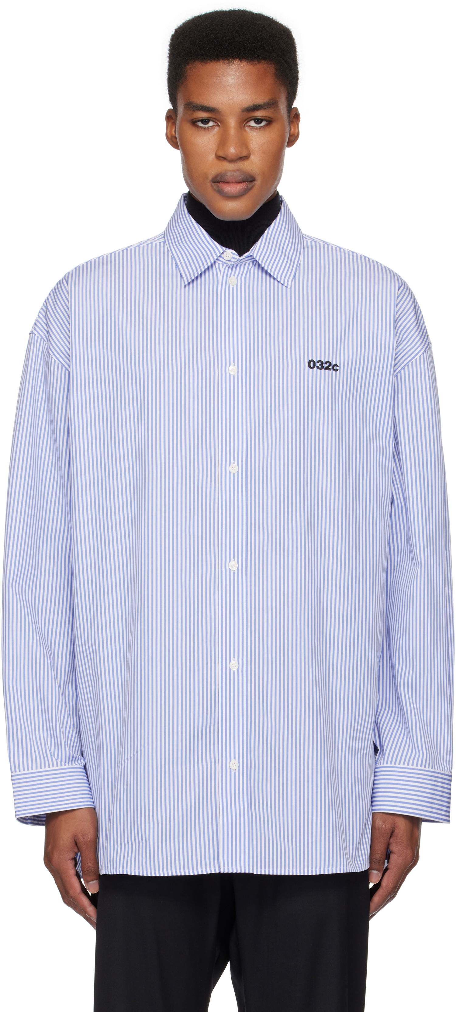 Skjorta 032C Oversized Stripe Shirt Blå | F24-URW-1304-350, 0