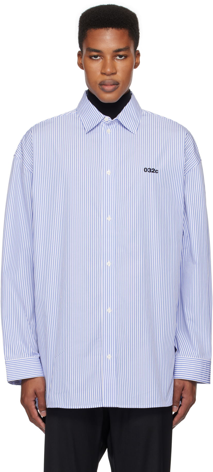 Skjorta 032C Oversized Stripe Shirt Blå | F24-URW-1304-350
