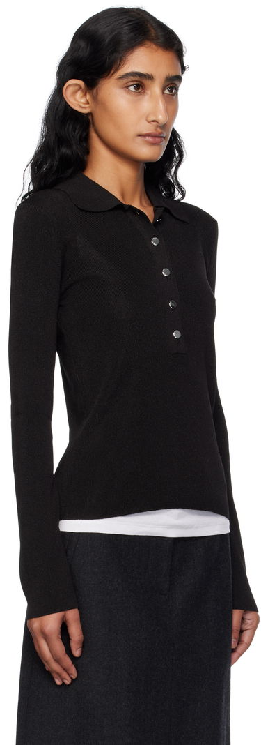 Polotröja A.P.C. A.P.C. Mila Knit Polo Top Svart | VIAMD-F23433, 1