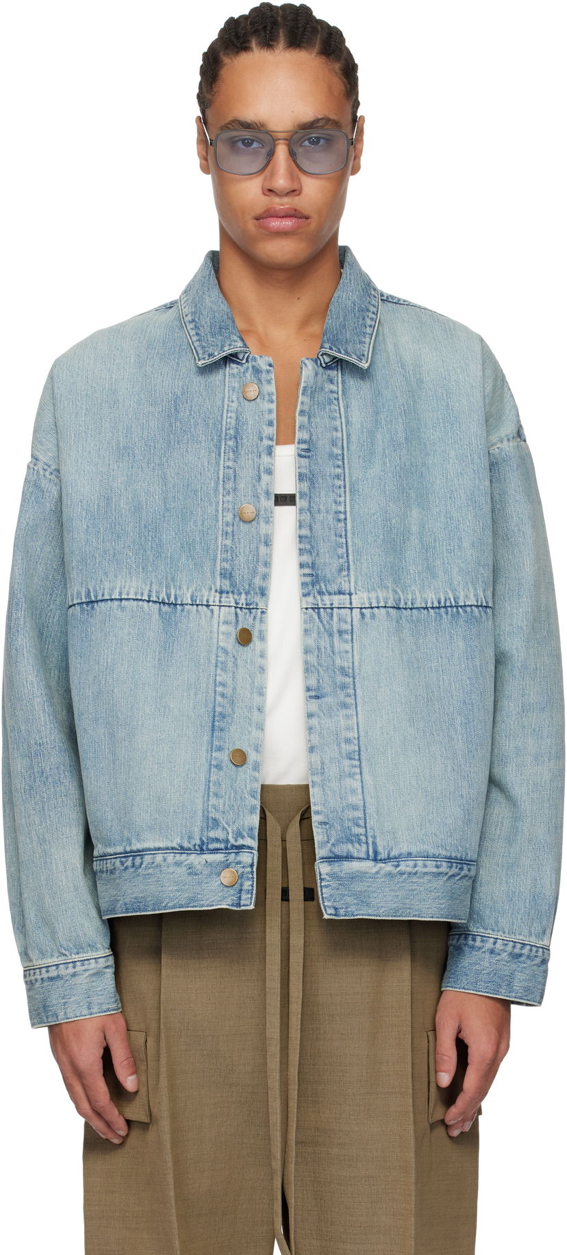 Jacka Fear of God Fear of God Trucker Denim Jacket Blå | FGE230-318DNM