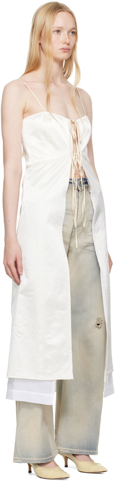 Klä Maison Margiela MM6 Maison Margiela Washed Viscose Satin Tie-Front Dress Top Svart | S62DD0041 M35452, 4