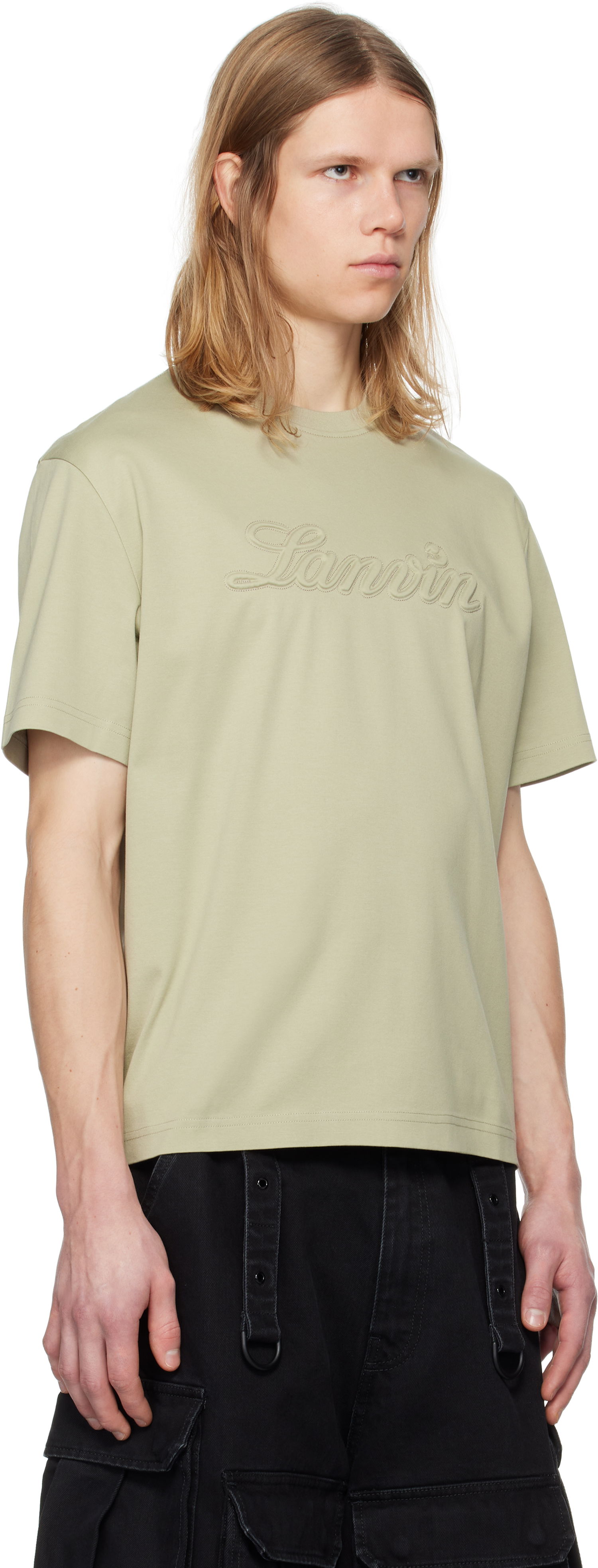 T-shirt LANVIN Lanvin Debossed Logo T-Shirt Grön | RM-TS0115-J170-P25, 1