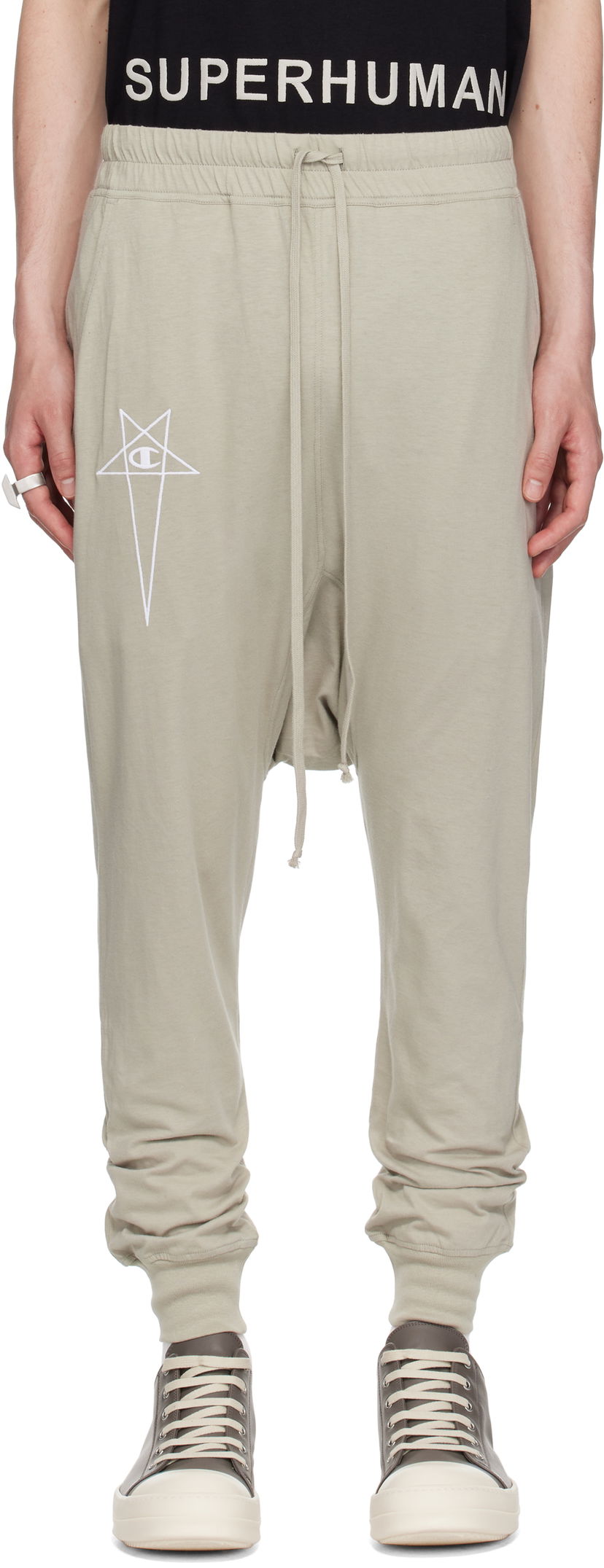 Träningsbyxor Rick Owens Rick Owens Champion Edition Prisoner Drawstring Sweatpants Grå | CM01E1690 CHJG JERSEY