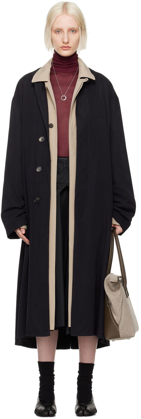 Rockar Maison Margiela Black Peached Trench Coat Svart | S51AH0184 M35137
