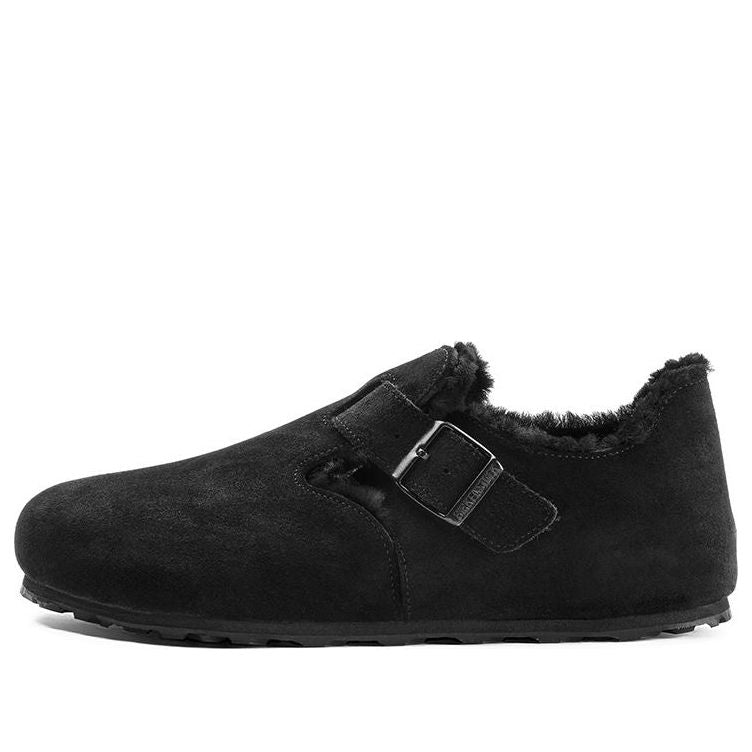 Sneakers och skor Birkenstock London Shearling Suede Narrow Fit Sandals Svart | 1014961