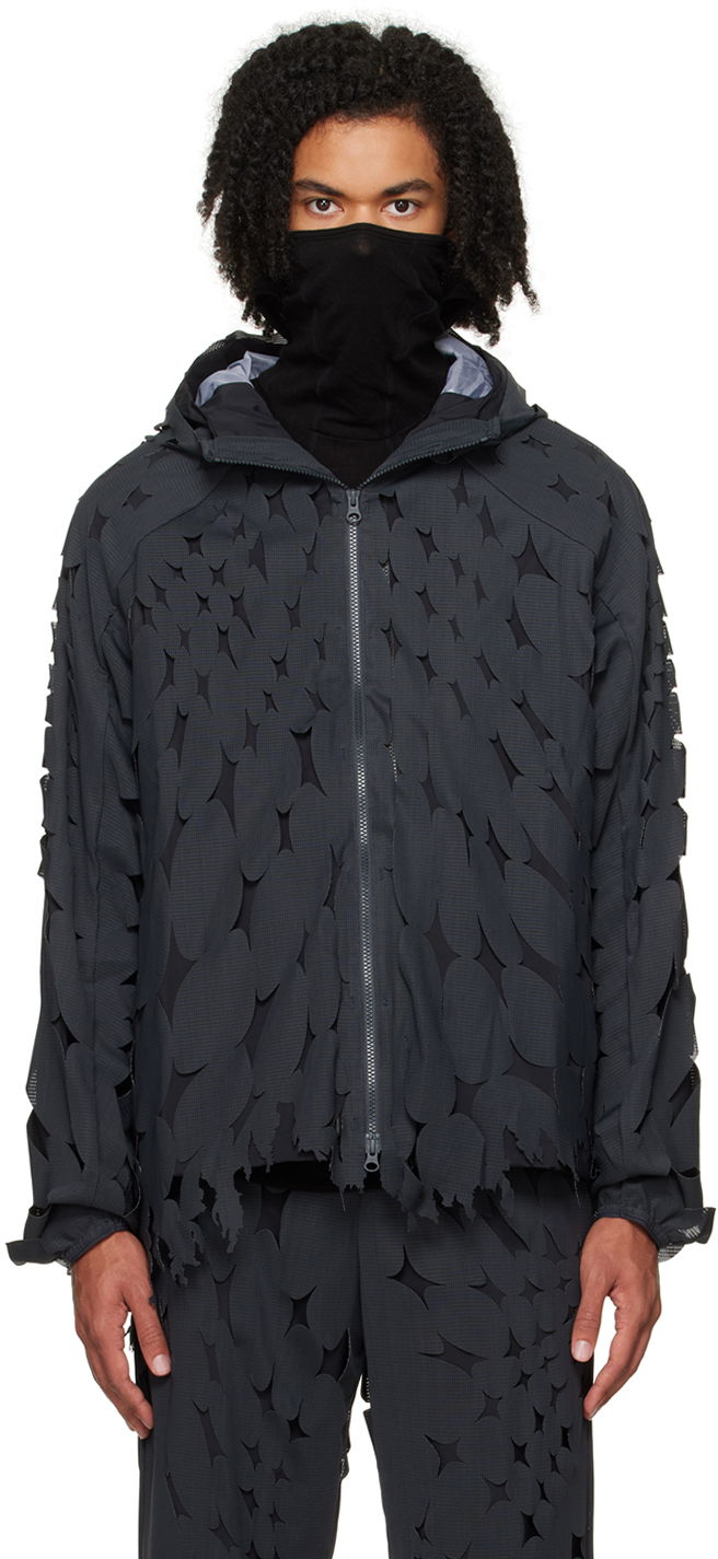 Vindjacka Post Archive Faction (PAF) Cutout Double Zip-Up Hoodie Svart | 5.1 OTL-B