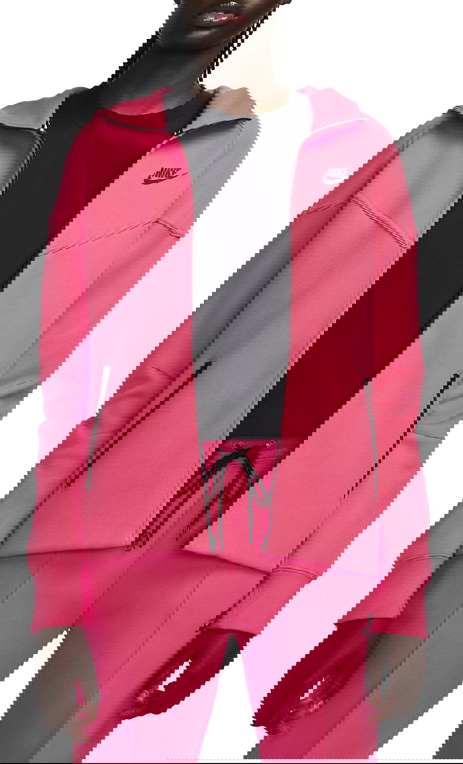 Sweatshirt Nike NSW TCH FLC WR FZ HDY W Rosa | fb8338-629, 0