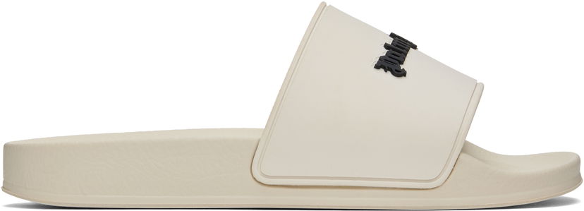 Sneakers och skor Palm Angels Classic Logo Pool Slides Vit | PWIC013C99MAT0016110