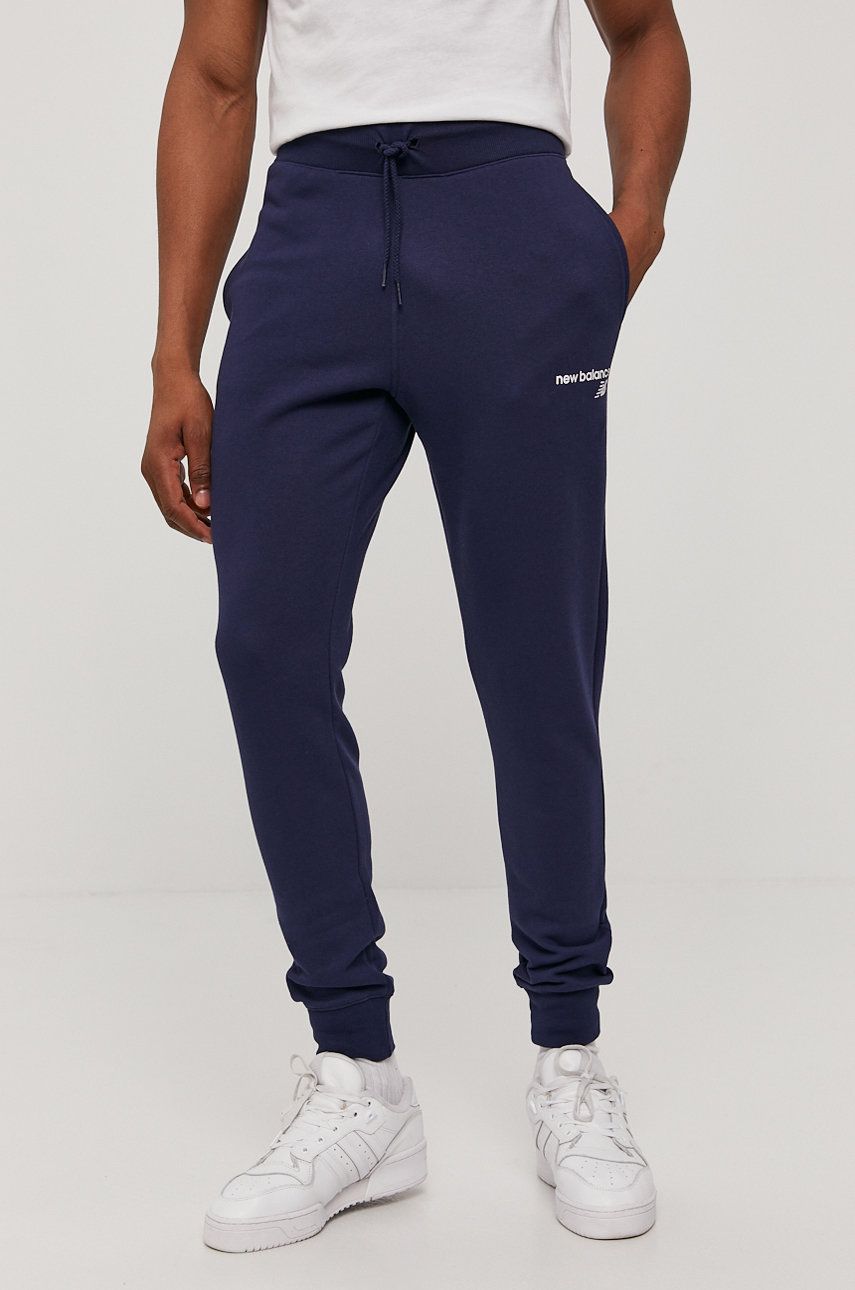 Träningsbyxor New Balance Classic Core Fleece Pants Mörkblå | MP03904PGM, 0
