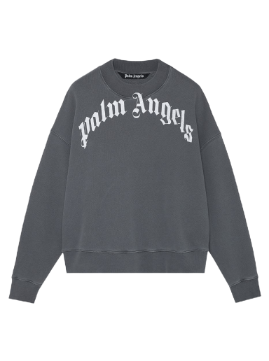 Sweatshirt Palm Angels GD Curved Logo Crew Svart | PMBA026F21FLE0041001