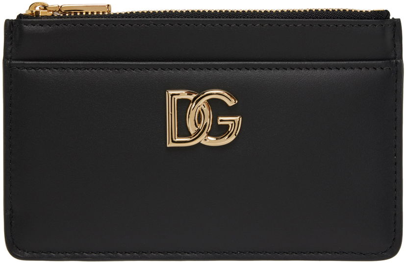 Plånbok Dolce & Gabbana Black Embossed Card Holder Svart | BI1261AW576