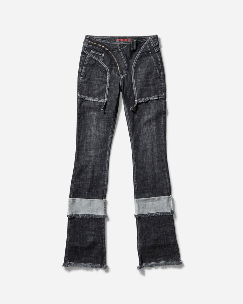 Jeans Ottolinger Open Back Denim Flare Jeans Svart | 11720271701 BLK