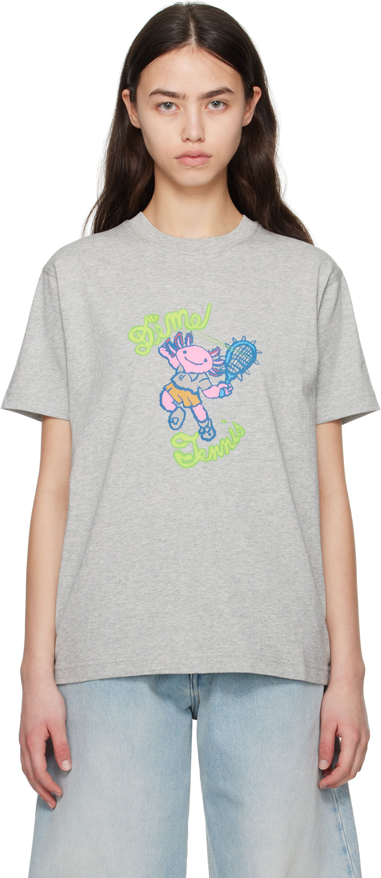 T-shirt Dime Dime Axolotl Graphic T-Shirt Grå | DIME2SP2551GRY, 0