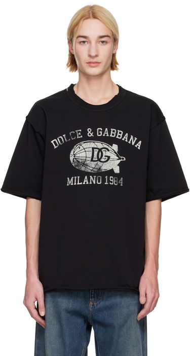 T-shirt Dolce & Gabbana Dolce&Gabbana Cotton T-Shirt With Print Svart | G8RF4TG7NSX, 0