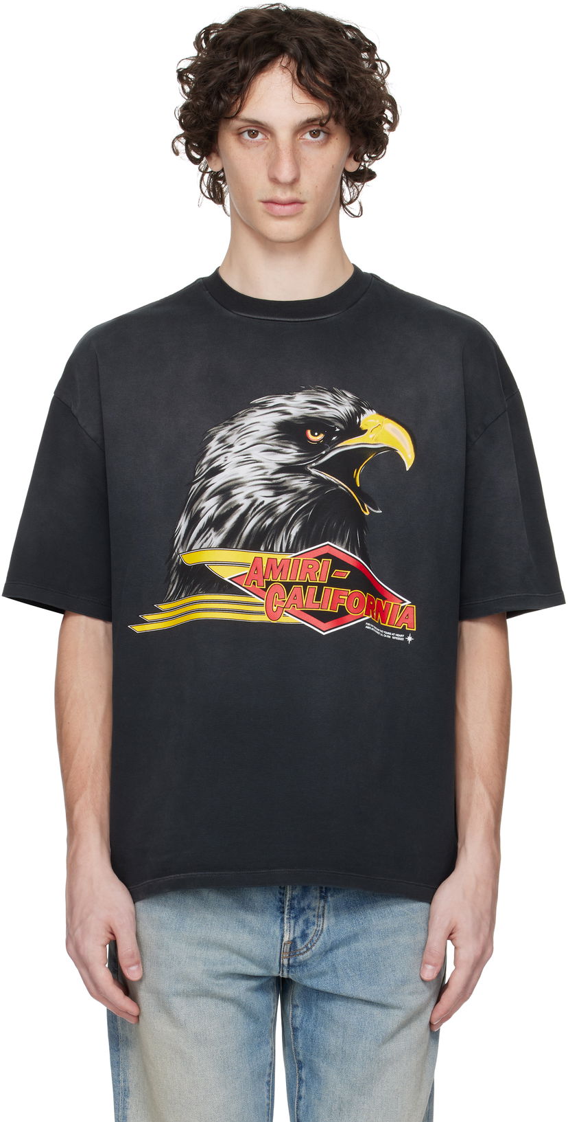 T-shirt AMIRI Amiri Eagle Oversized T-Shirt Svart | AMJYTE1209
