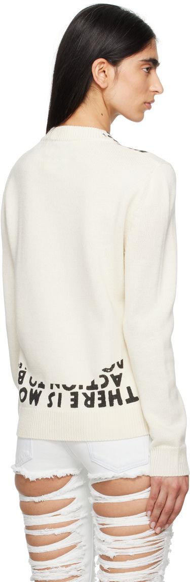 Sweater Maison Margiela MM6 Maison Margiela SIDA Print V-Neck Sweater Vit | S62HN0005 M13122, 2