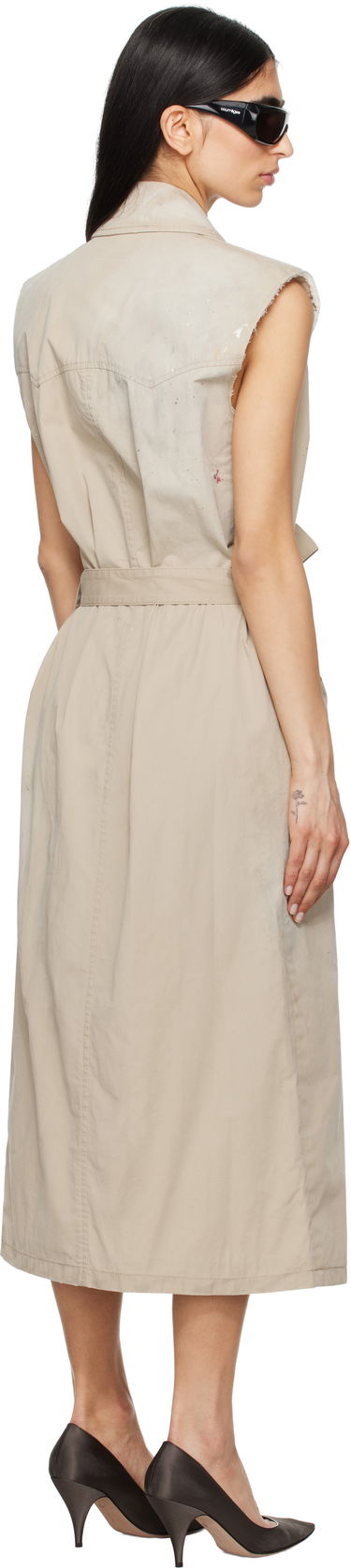 Klä Maison Margiela MM6 Maison Margiela Sleeveless Trench Coat Beige | S62FB0082 S78537, 2