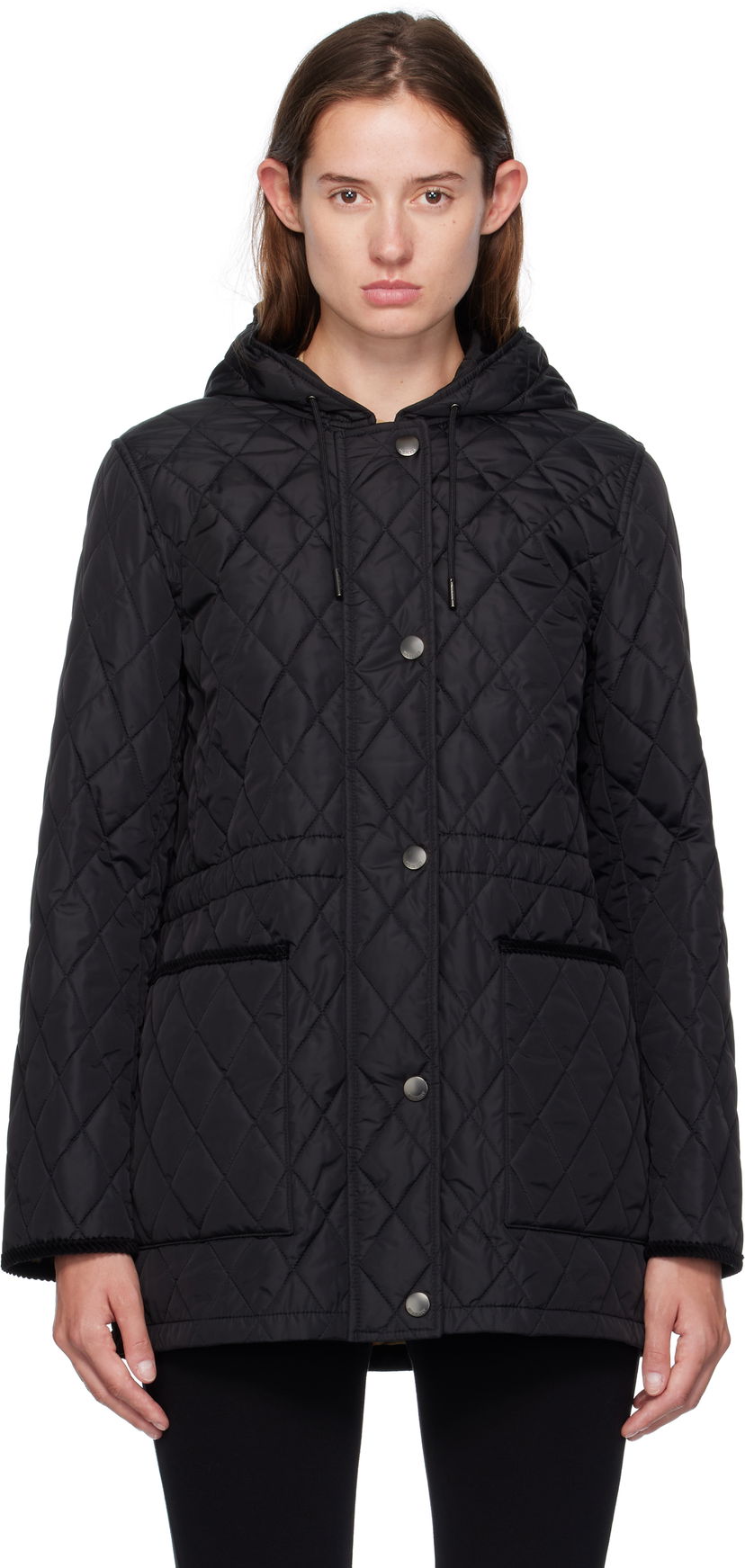 Rockar Burberry Burberry Quilted Nylon Hooded Coat Svart | 8113825