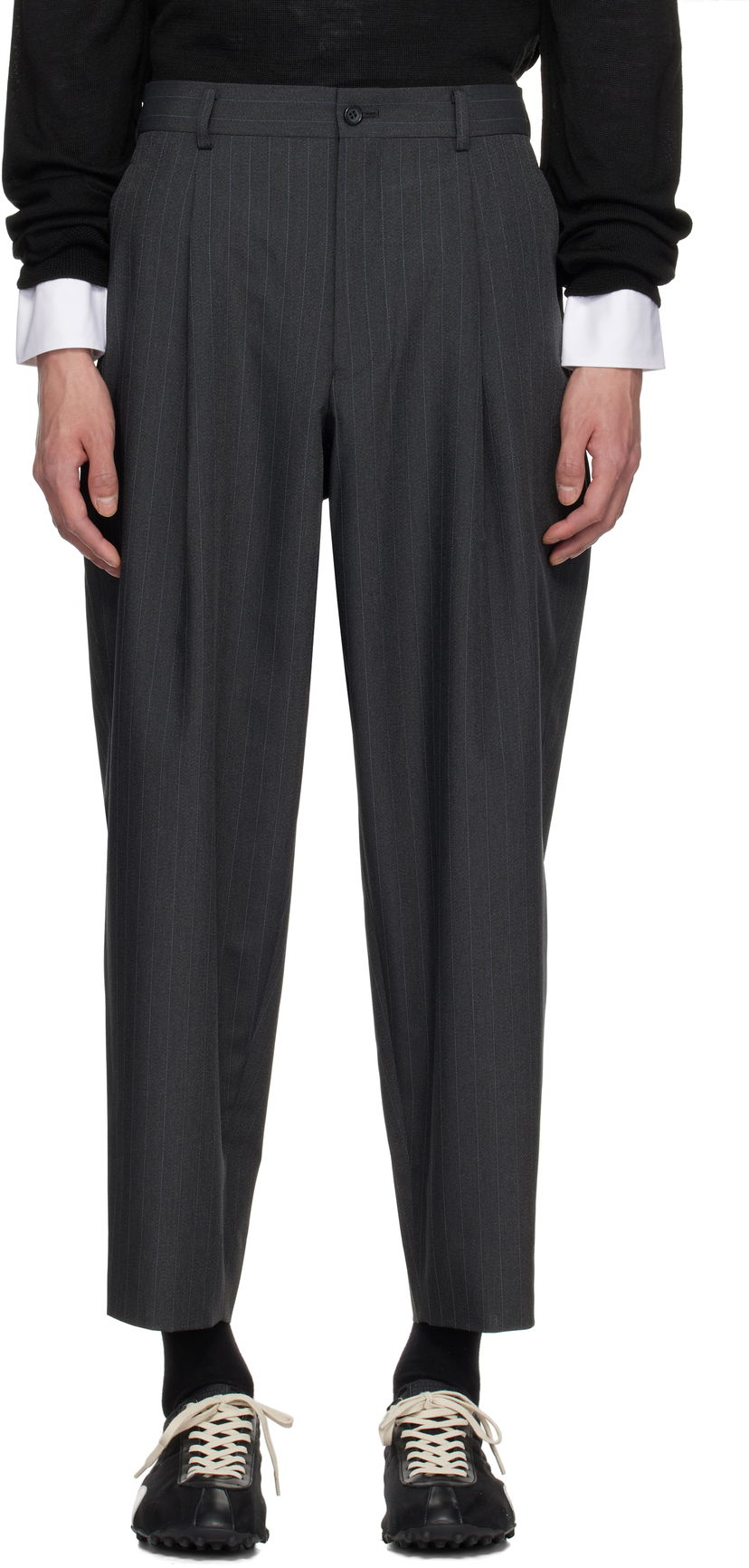 Byxor Comme des Garçons Homme Deux Pinstripe Trousers Grå | DO-P022-051