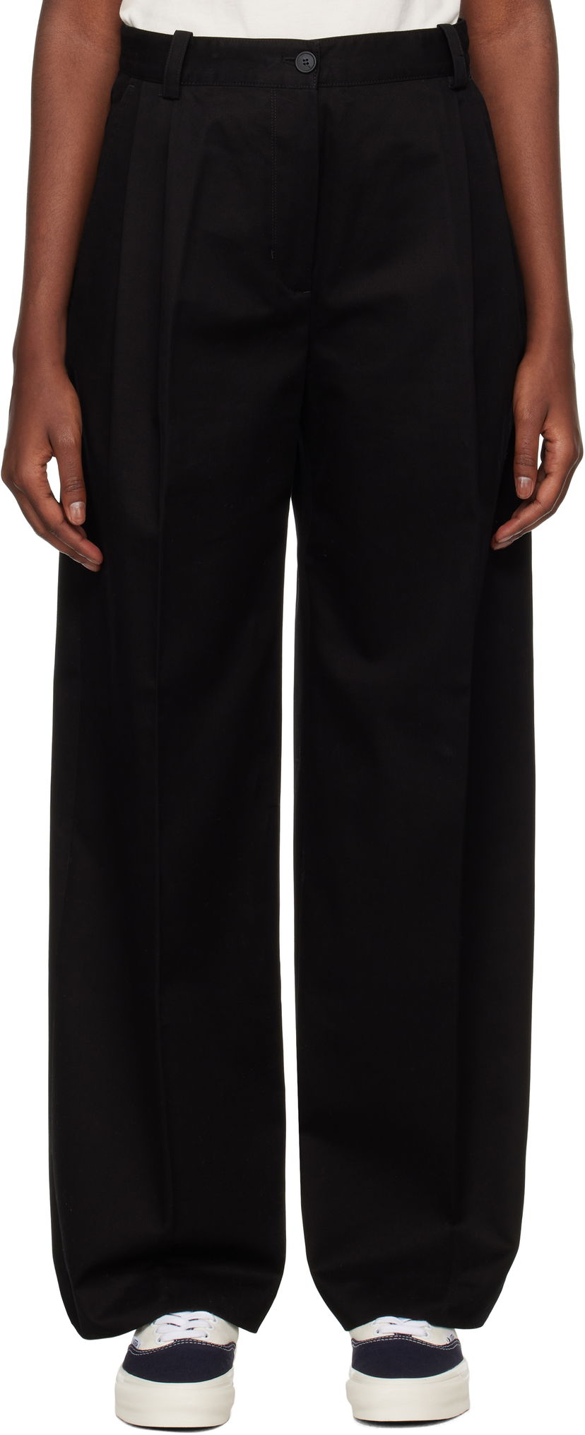 Byxor MAISON KITSUNÉ Double Pleated Trousers Svart | NW01110WW0122