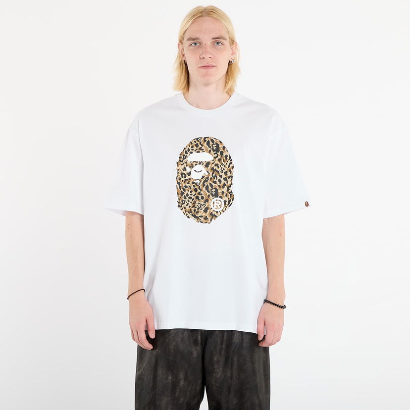 T-shirt BAPE Wild Leopard Pattern Ape Head Relaxed Fit T-Shirt S Vit | 001TEL801306MWHT
