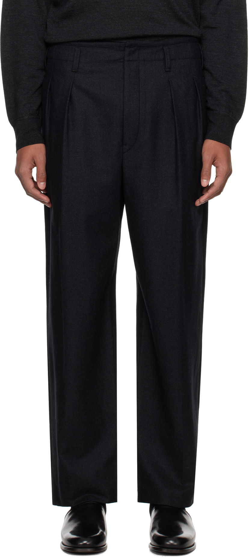 Byxor LEMAIRE Lemaire Pleated Trousers Svart | PA1130 LF1158
