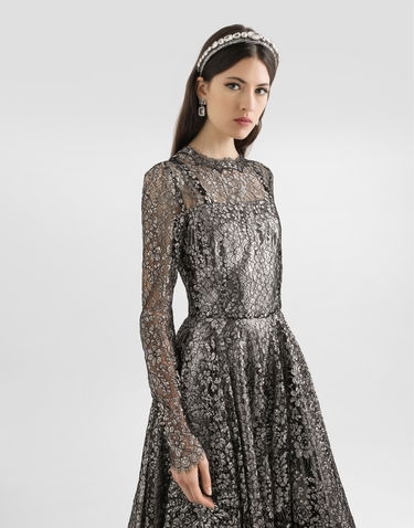 Klä Dolce & Gabbana Lamé Lace Dress Collection Metallisk | F6TJOTILMCFS0998, 3