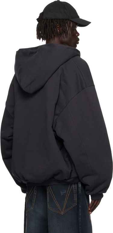 Sweatshirt VETEMENTS VETEMENTS Puffed Oversized Zip-Up Hoodie Svart | UH76ZU860B, 2