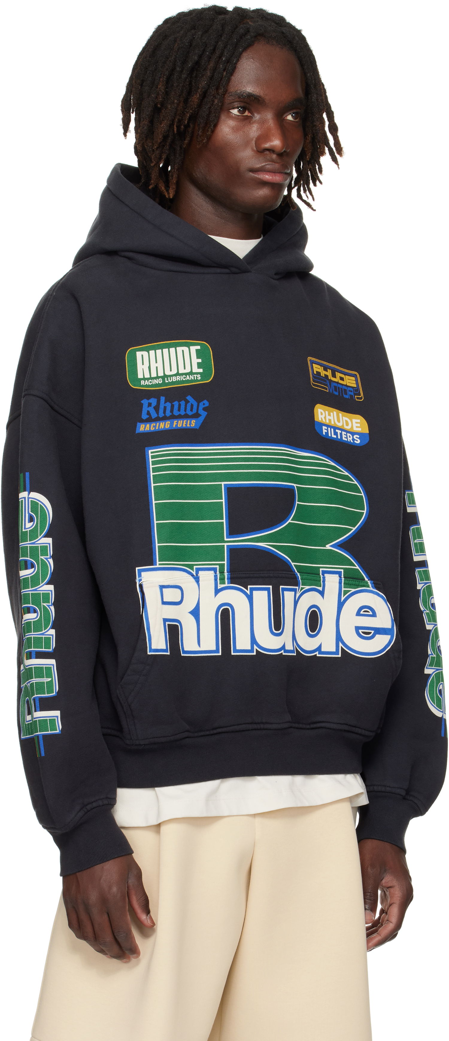 Sweatshirt Rhude Rhude Roadway Racing Hoodie Svart | RHPF25HO08012, 1