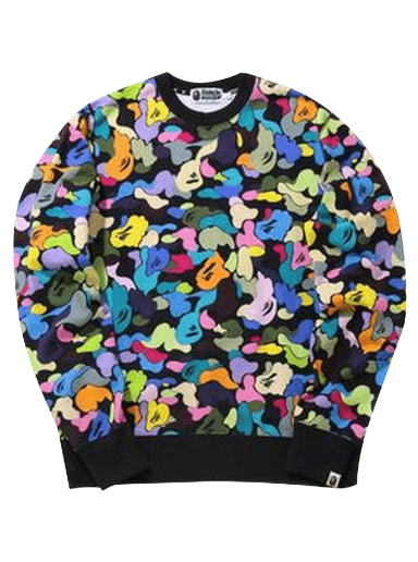 Sweater BAPE Multi Camo Crewneck Svart | 1G80 113 017 BLACK
