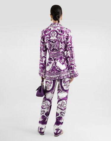 Jacka Dolce & Gabbana Dolce & Gabbana Majolica-Print Twill Jacket Purpur | F5Q03THI1TKIP3TN, 2